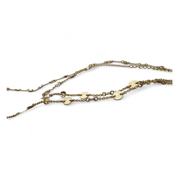 Lia Sophia Rhythm Necklace Delicate Disc Extra Long Gold Toned Layering (40-43") - Picture 5 of 7